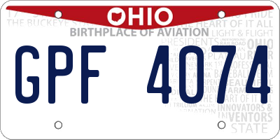 OH license plate GPF4074