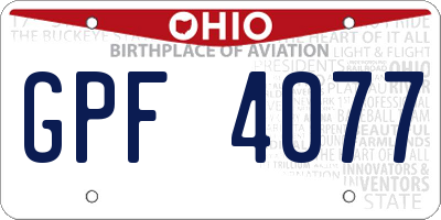 OH license plate GPF4077
