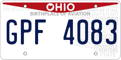 OH license plate GPF4083