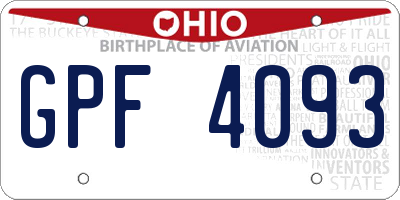 OH license plate GPF4093