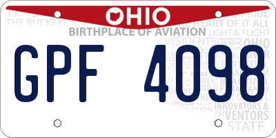 OH license plate GPF4098