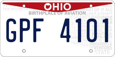 OH license plate GPF4101