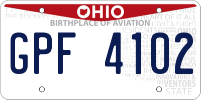 OH license plate GPF4102
