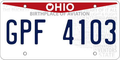 OH license plate GPF4103