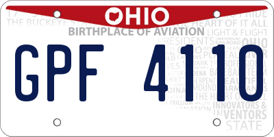 OH license plate GPF4110
