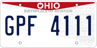 OH license plate GPF4111