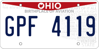 OH license plate GPF4119