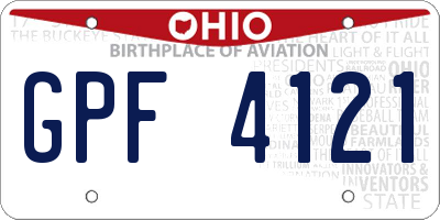 OH license plate GPF4121