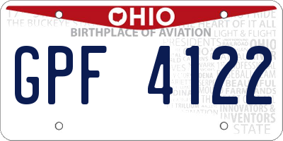 OH license plate GPF4122