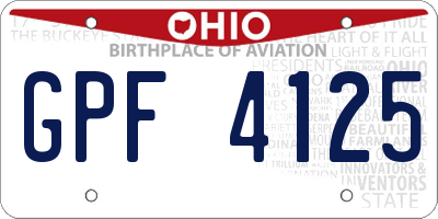 OH license plate GPF4125