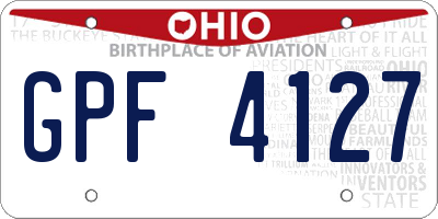 OH license plate GPF4127
