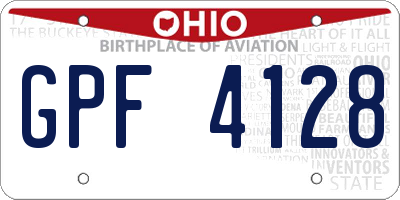 OH license plate GPF4128