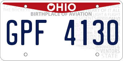 OH license plate GPF4130