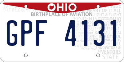 OH license plate GPF4131