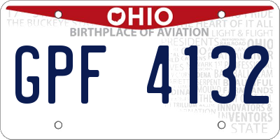 OH license plate GPF4132