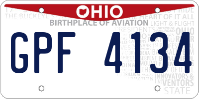 OH license plate GPF4134