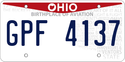 OH license plate GPF4137
