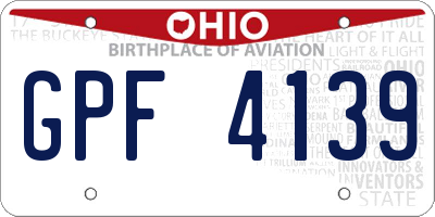 OH license plate GPF4139