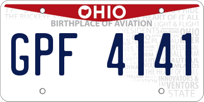 OH license plate GPF4141