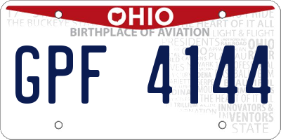 OH license plate GPF4144