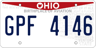 OH license plate GPF4146