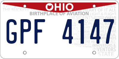 OH license plate GPF4147