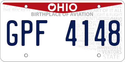 OH license plate GPF4148