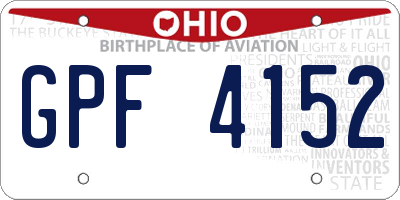 OH license plate GPF4152