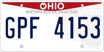 OH license plate GPF4153