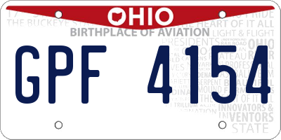 OH license plate GPF4154
