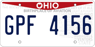 OH license plate GPF4156
