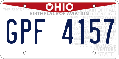OH license plate GPF4157