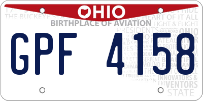 OH license plate GPF4158