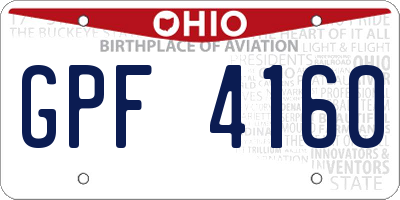 OH license plate GPF4160
