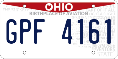 OH license plate GPF4161
