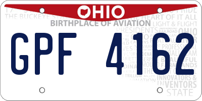 OH license plate GPF4162