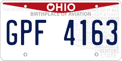 OH license plate GPF4163
