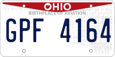 OH license plate GPF4164