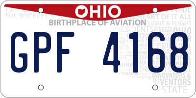 OH license plate GPF4168