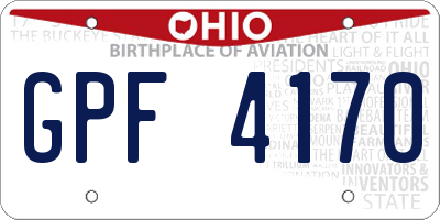 OH license plate GPF4170