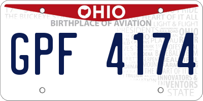 OH license plate GPF4174