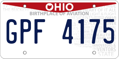 OH license plate GPF4175