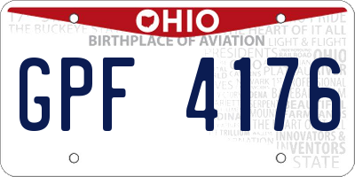 OH license plate GPF4176