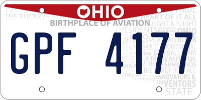 OH license plate GPF4177