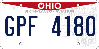 OH license plate GPF4180