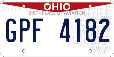 OH license plate GPF4182