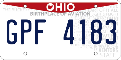 OH license plate GPF4183