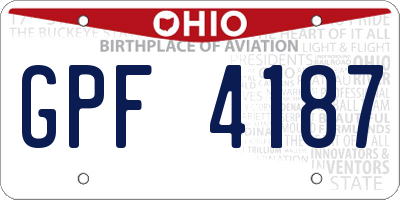 OH license plate GPF4187