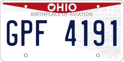 OH license plate GPF4191