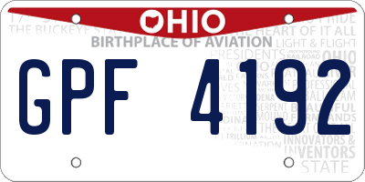 OH license plate GPF4192